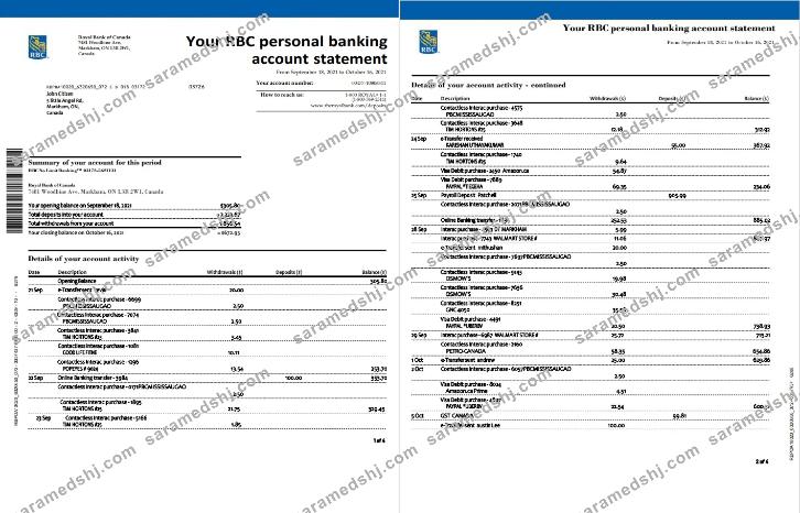 Canada RBC 4 pages (John Citizen)